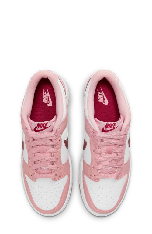 Shop Nike Dunk Low Basketball Sneaker In Pink Glaze/white/pomegranate