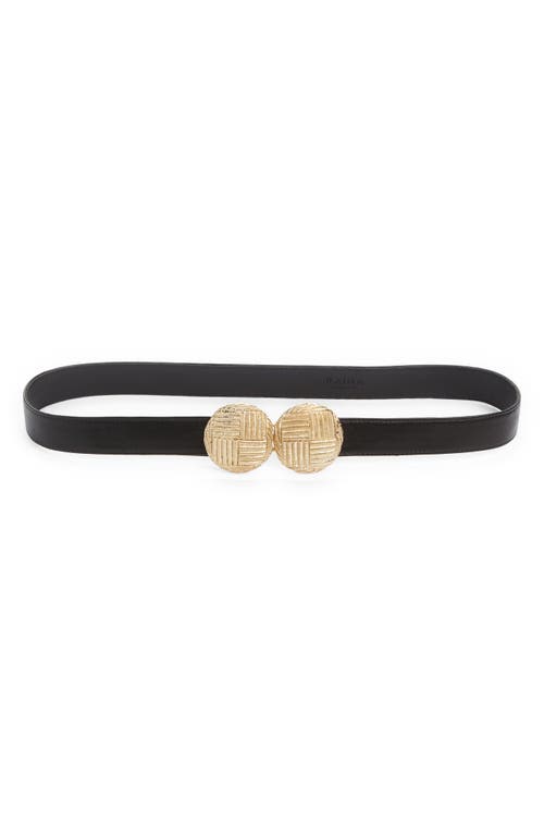 Shop Raina Milo Leather Belt In Black/gold