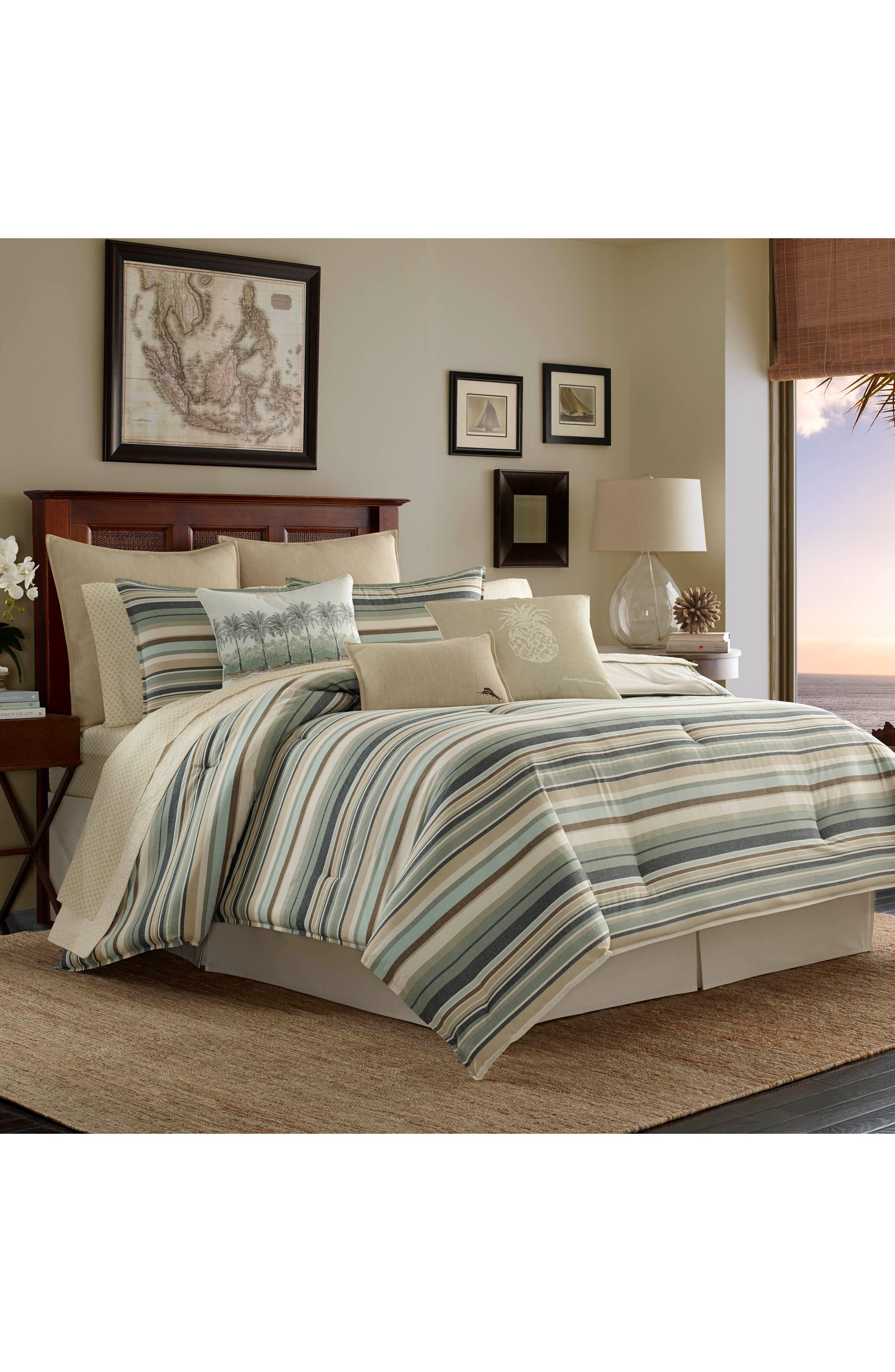 Tommy Bahama Stripe Canvas Comforter, Sham & Bed Skirt Set Nordstrom