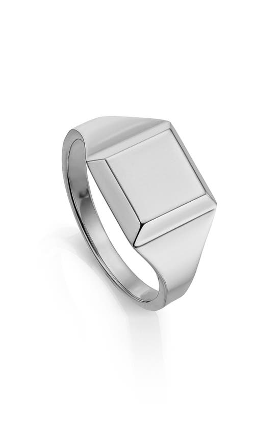 Monica Vinader Silver Signature Signet Ring In Silver