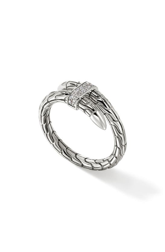 Shop John Hardy Spear Diamond Bypass Ring In Silver