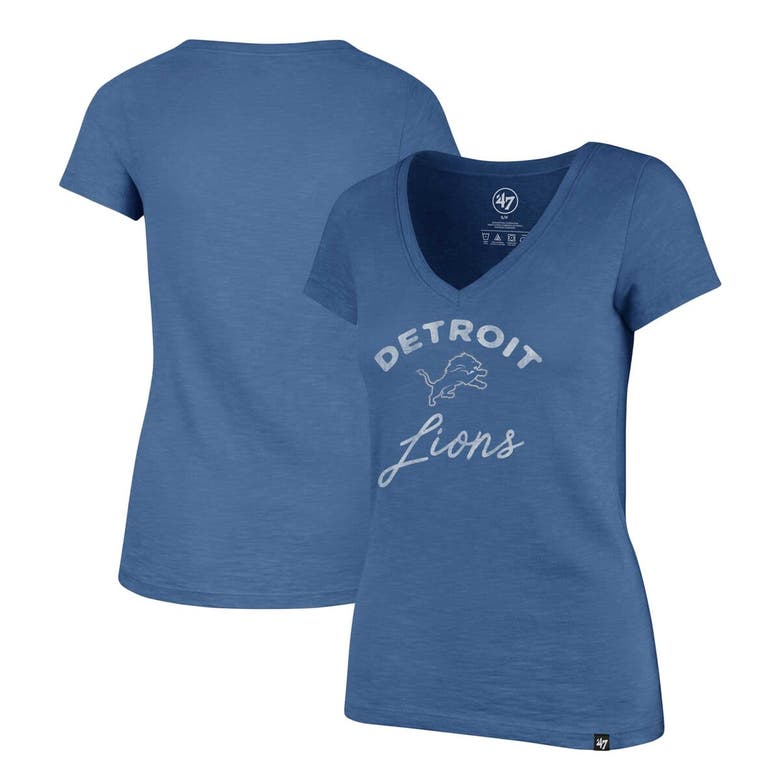 Shop 47 ' Blue Detroit Lions Avery Scrum V-neck T-shirt