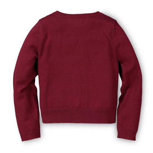 Hope & Henry Girls' Bow Front Cardigan, Infant In Berry