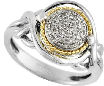 14KY Modern Diamond Double Fashion Band Ring Size 7: 0.61ctw