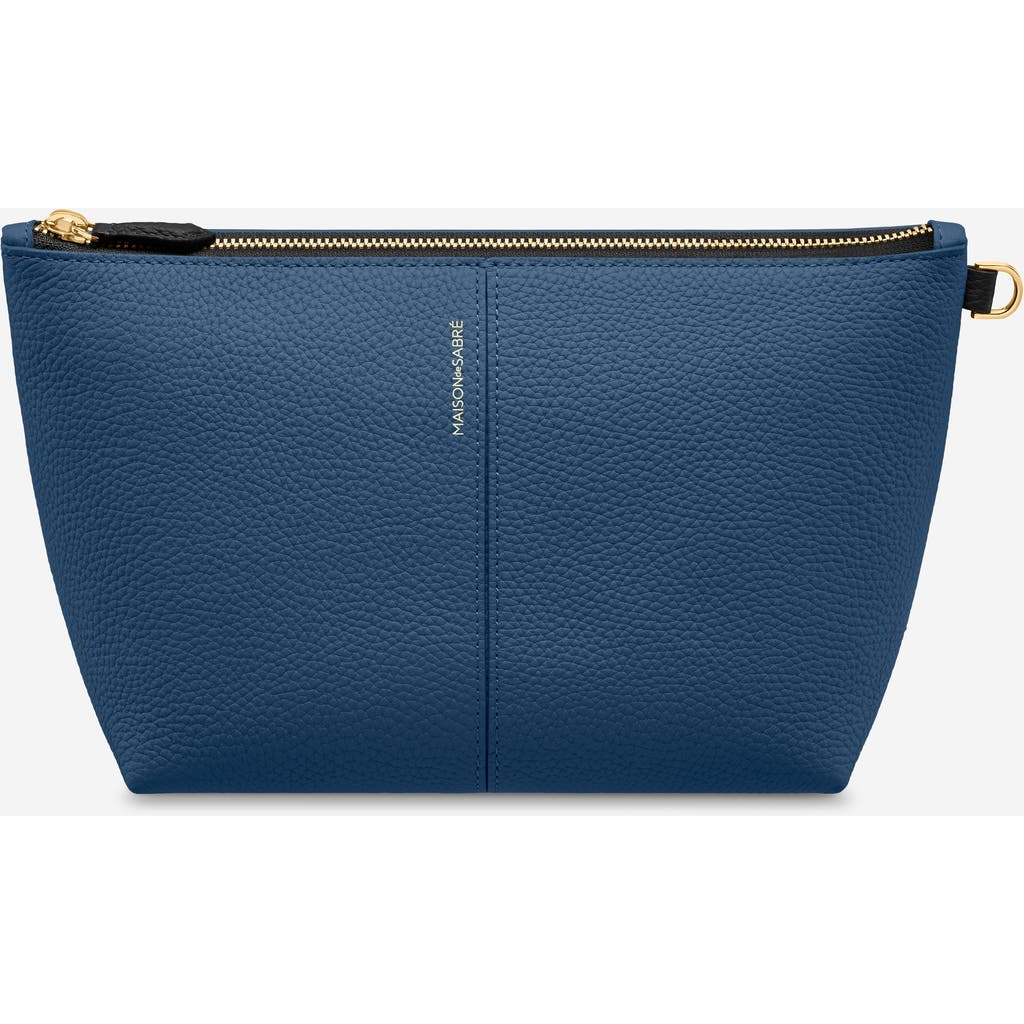 Maison De Sabre Maison De Sabré Small Leather Flaire Pouch In Pacific Caviar