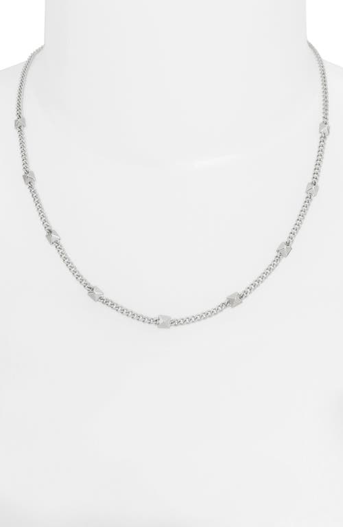 Shop Allsaints Nugget Station Collar Necklace In Rhodium