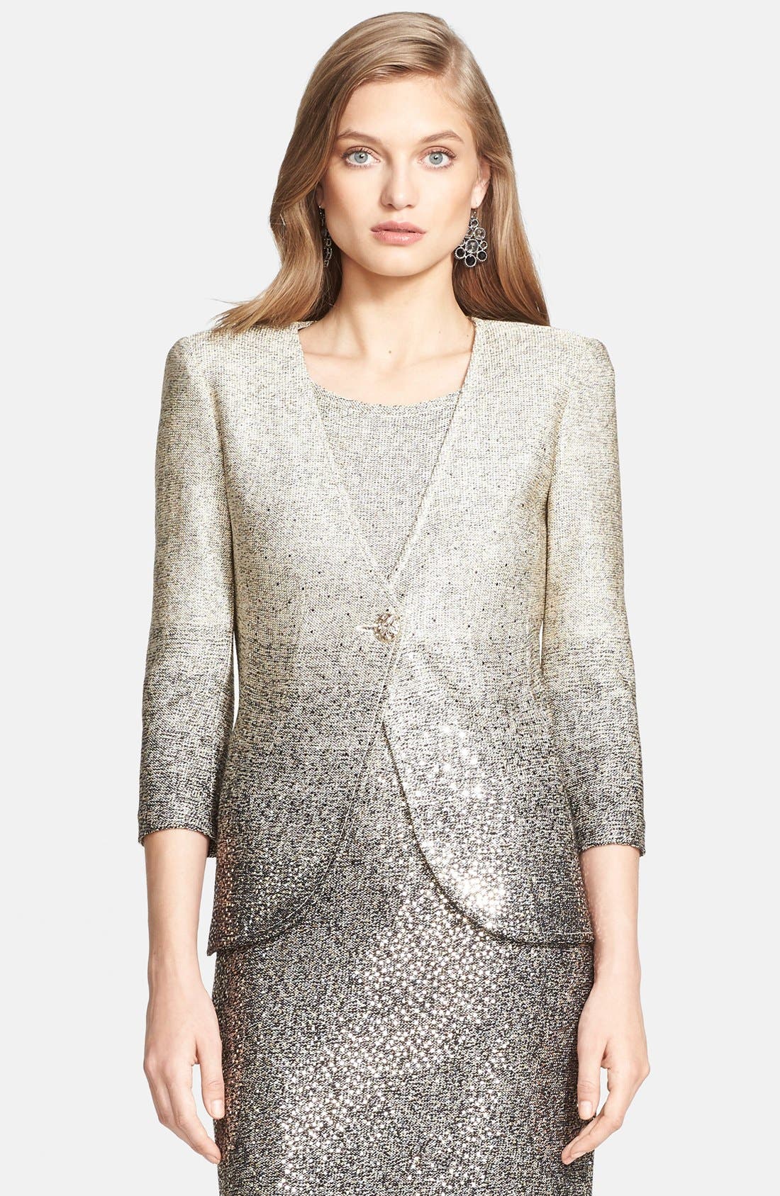 St. John Collection Dégradé Shimmer Knit Sequin Jacket Nordstrom