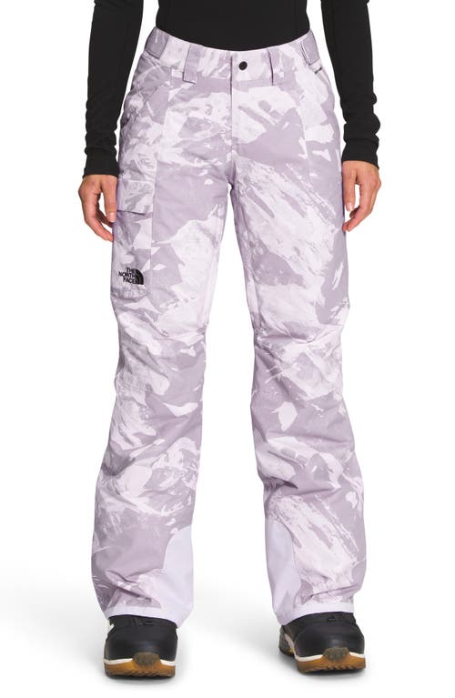 The North Face Freedom Waterproof Insulated Pants in Lavender Fog Tonal Mountnscape