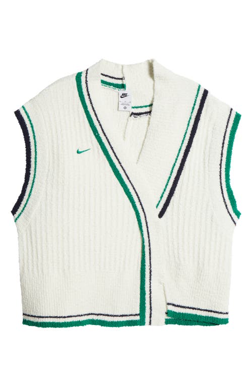 Shop Nike Sportswear Collection Stripe Trim Sweater Vest In Sail/obsidian