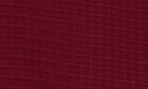 Max Studio Funnel Neck Waffle Knit Pullover In Oxblood