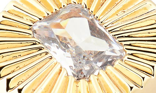 Miranda Frye Ember Cubic Zirconia Sunburst Signet Ring In Gold