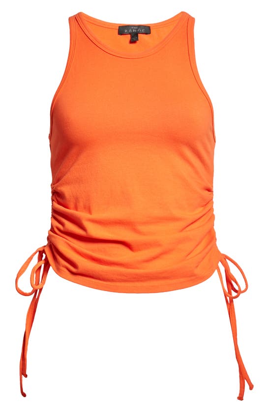 The Range Drawstring Ruched Tank In Fuego