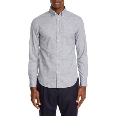 Officine Generale Antime Slim Fit Check Flannel Button-Down Shirt, Blue