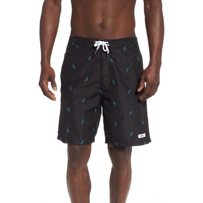 Trunks Surf & Swim Co. Premium Embroidered Swami Swim Trunks, Black