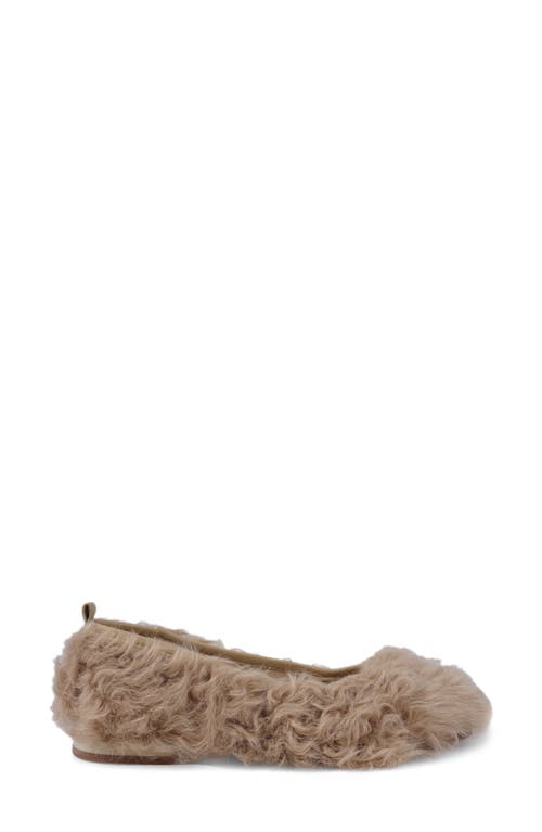 Artisan Crafted By Zigi Quincy Faux Fur Flat In Beige Leather