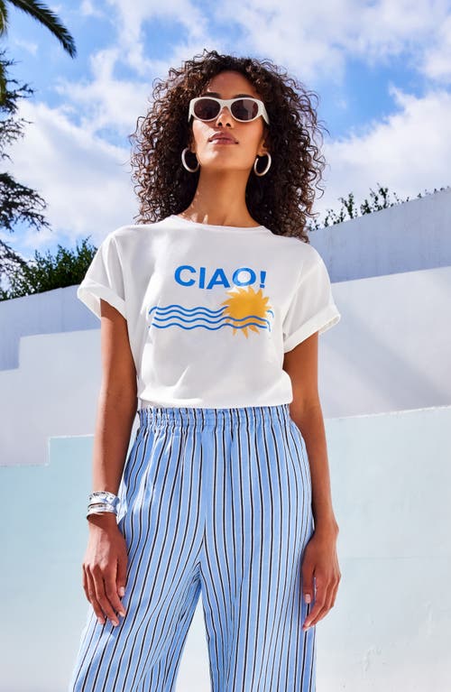 Shop Fifteen Twenty Ciao Organic Cotton Graphic T-shirt In Off White