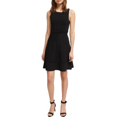 French Connection Tia Tobey Fit & Flare Dress, Black