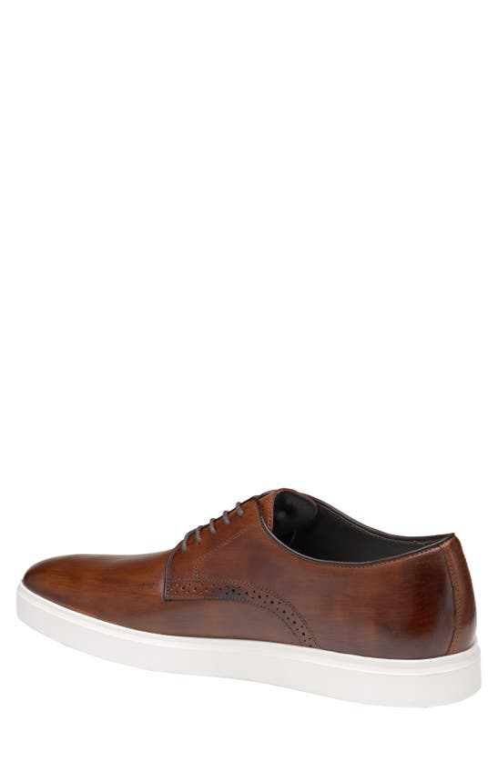 Shop Johnston & Murphy Brody Plain Toe Derby In Brown Hand-stained Full Grain