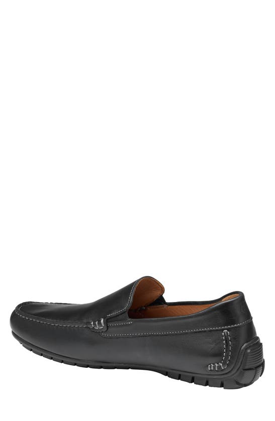 Johnston & Murphy Cort Whipstitch Driving Loafer In Black Full Grain