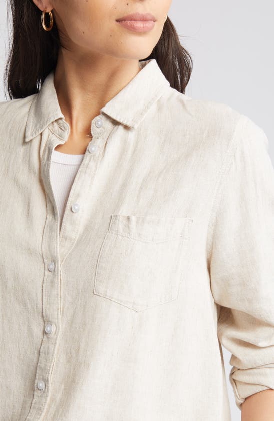 CASLON CASLON(R) LINEN BLEND BUTTON-UP SHIRT