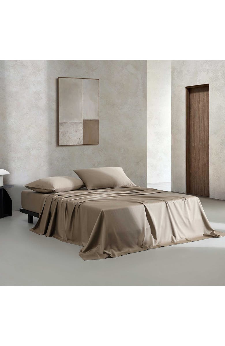 Calvin Klein Organic Earth Cotton Sateen Sheet Set, Alternate, color, Brown