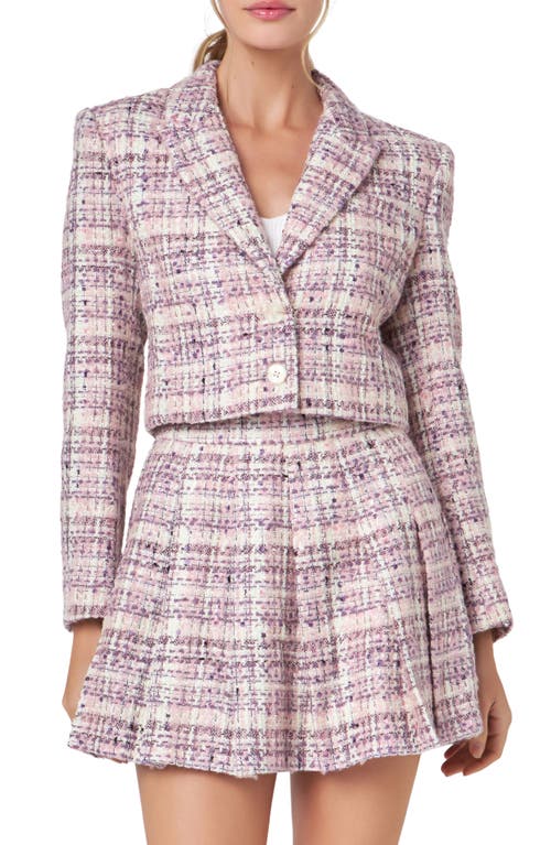 English Factory Tweed Crop Two-Button Blazer Multi at Nordstrom,