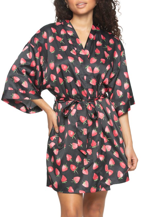 Shop Black Bow Muse Robe In Fresh Picked/ Black