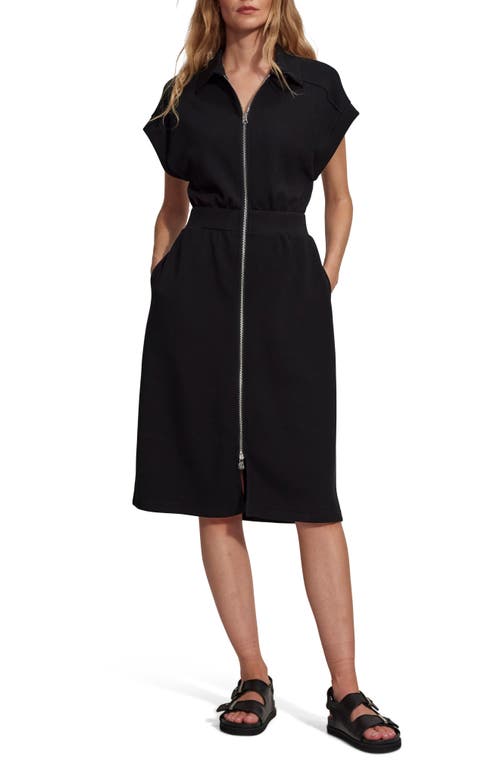 Shop Varley Louisa Zip Front Dress In Black