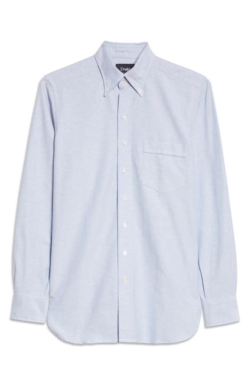 Shop Drake's Oxford Cotton Button-down Shirt In 200 Ice Blue