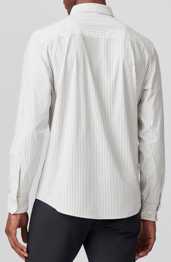 Shop Rhone Commuter Slim Fit Shirt In White/ Khaki Stripe