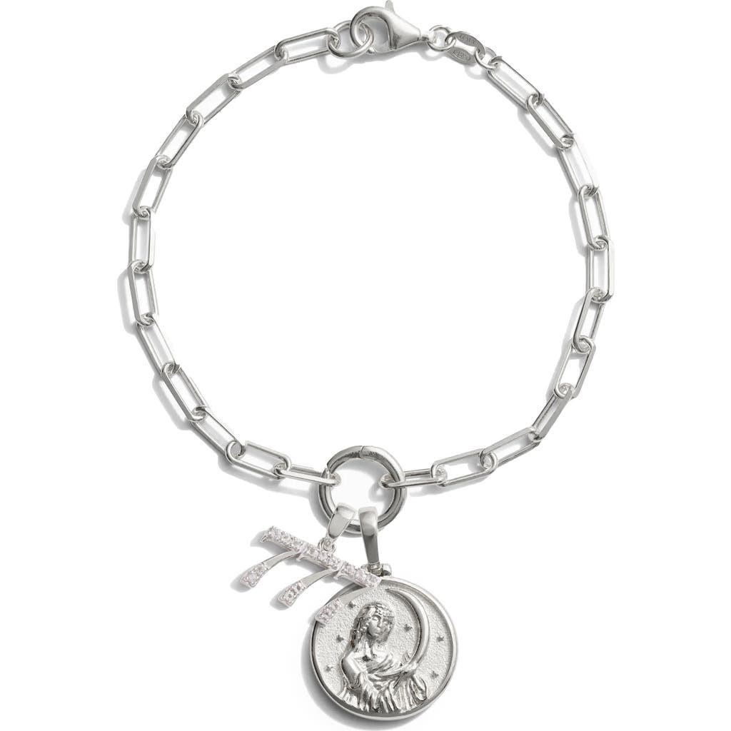 Awe Inspired Divine Intuition Charm Bracelet In 777 - Sterling Silver