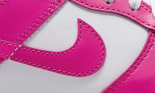 Nike Kids' Dunk Low Basketball Sneaker In White/laser Fuchsia