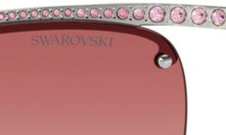 Shop Swarovski 63mm Gradient Irregular Sunglasses In Silver