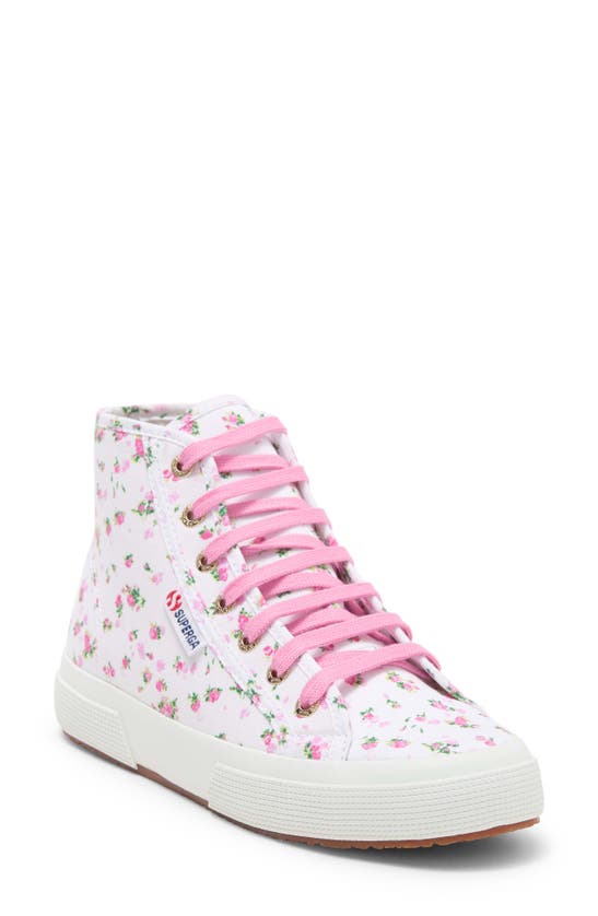 Superga Floral High Top Sneaker In White / Pink | ModeSens