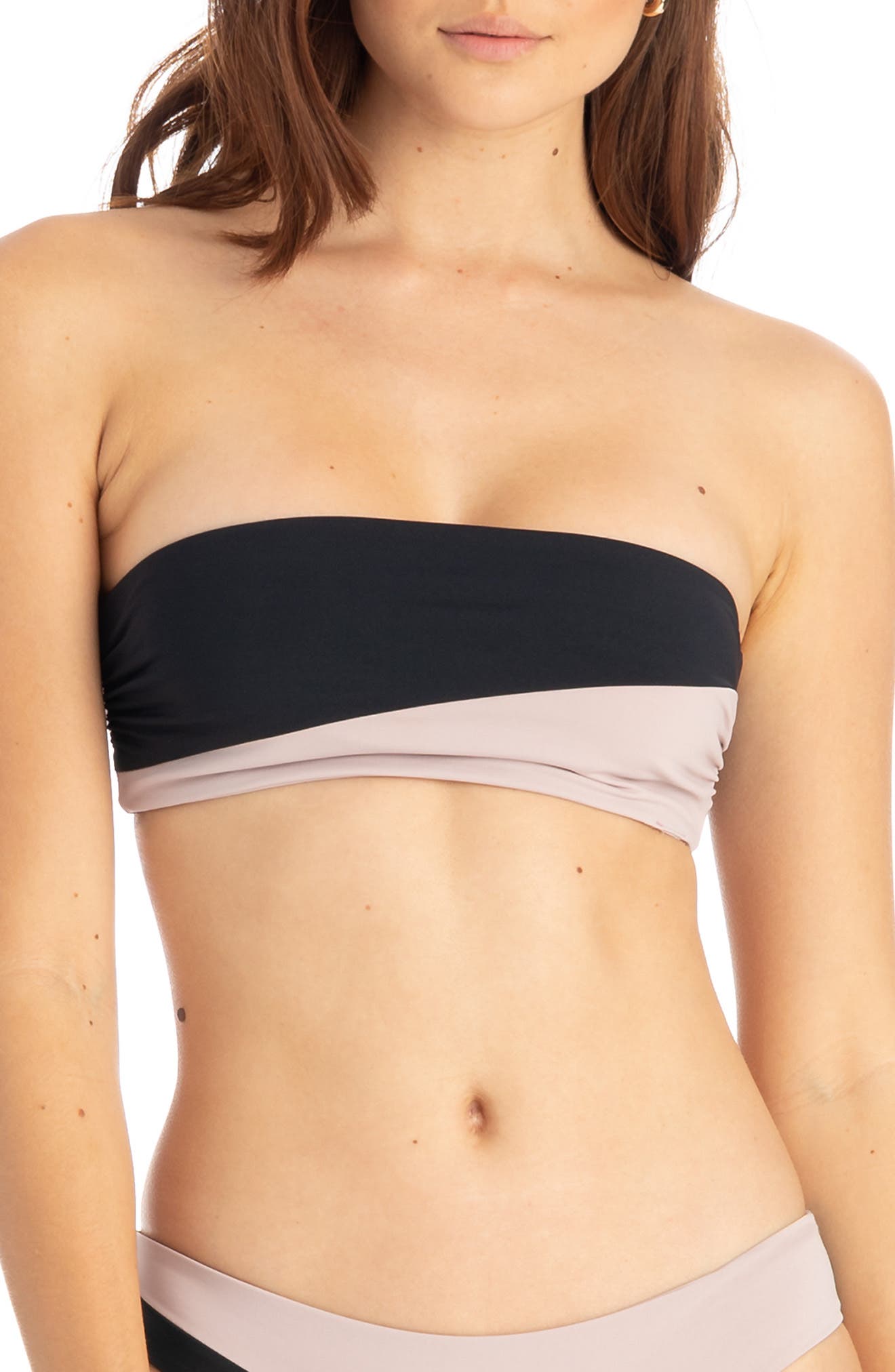 Tavik Moon Bandeau Bikini Top, Black