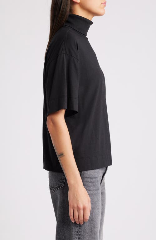 Shop Nation Ltd Fable Short Sleeve Turtleneck T-shirt In Jet Black