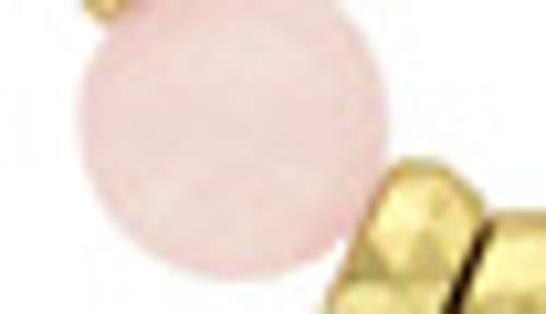 Shop Olivia Welles 14k Gold Plated Serenity Stones Bracelet In Matte Gold/pink