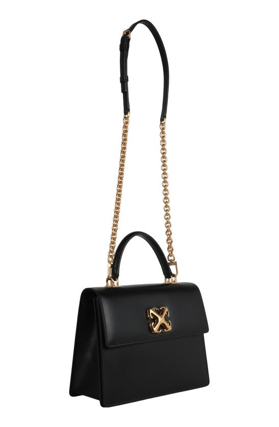 Shop Off-white Jitney 2.8 Leather Top Handle Bag In Black