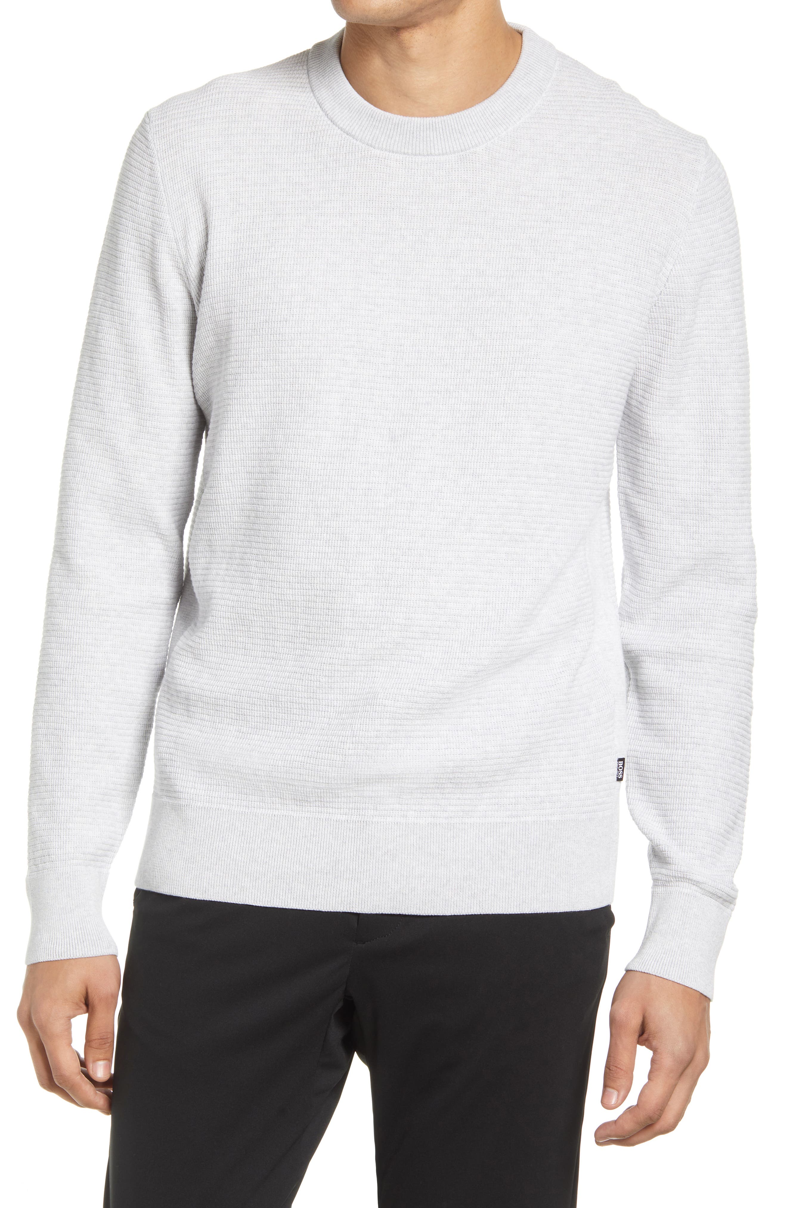 men's white crew neck sweater