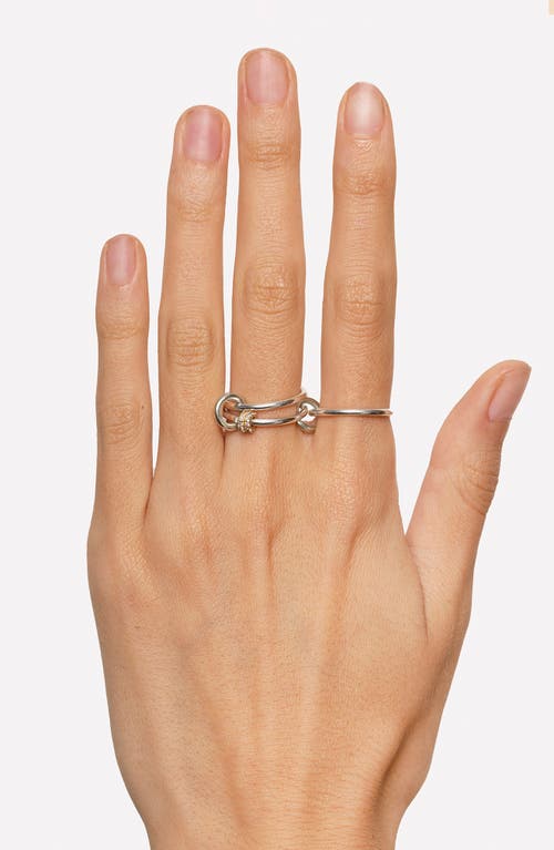 Shop Spinelli Kilcollin Acacia Sg Gris Linked Rings In Silver/gold Pave