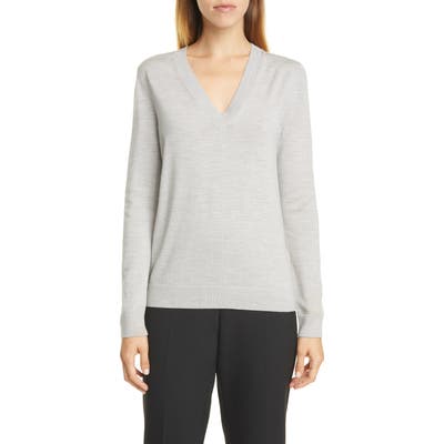 Boss Fabrona Virgin Wool Sweater, Grey