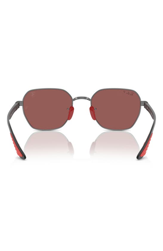 Shop Ray Ban Ray-ban X Scuderia Ferrari 54mm Polarized Chromance Irregular Sunglasses In Gunmetal