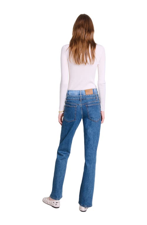 Shop Maje Double Waistband Jeans In Blue