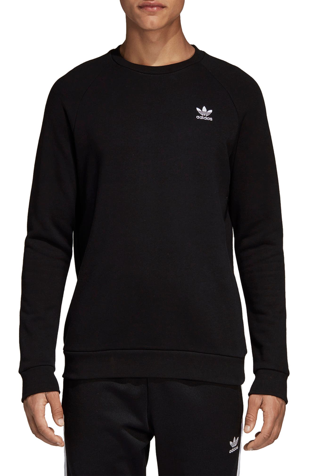 adidas originals essential crew neck sweatshirt in grey