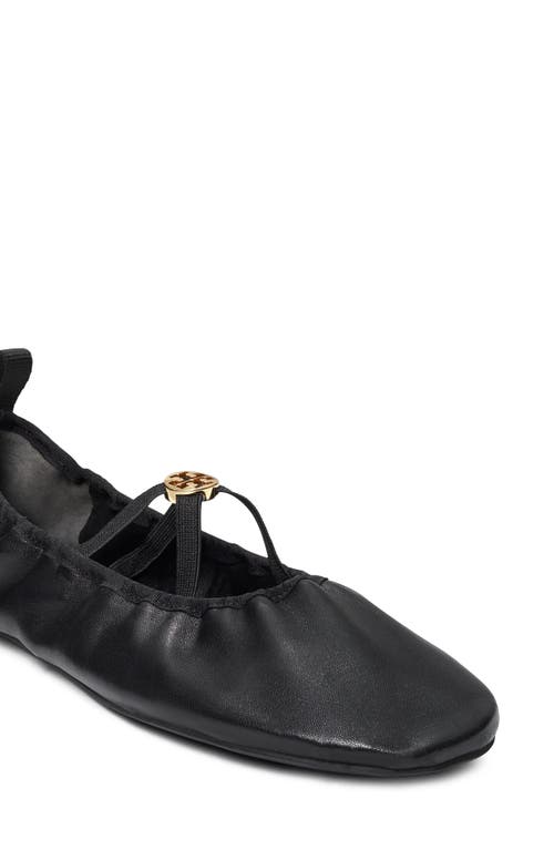 Shop Tory Burch Scrunch Ballet Flat In Perfect Black/perfect Black