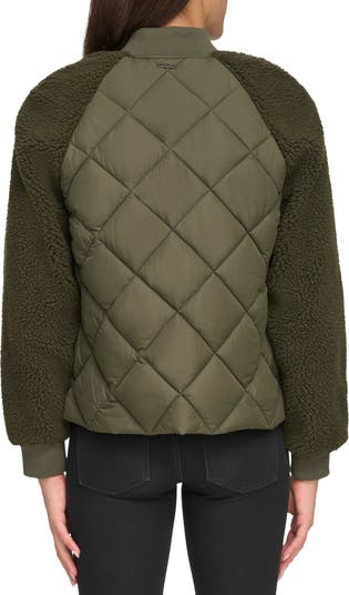 Andrew Marc Sport Mix Media Quilted Bomber Jacket Nordstrom