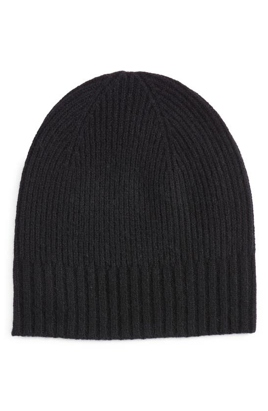 Nordstrom Recycled Cashmere Blend Beanie In Black Rock