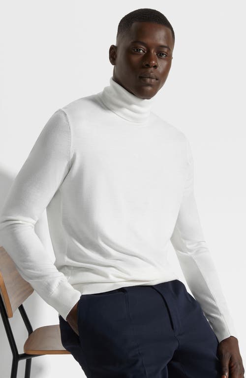 Zegna Wool Cashmere Sweater In  Bianco