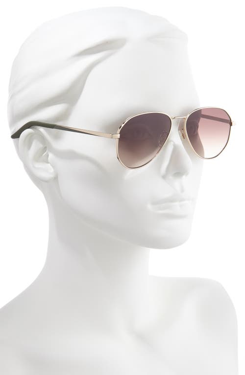 Shop Nike Ascendant 57mm Tinted Aviator Sunglasses In Gold/cargo Khaki/brown Grad