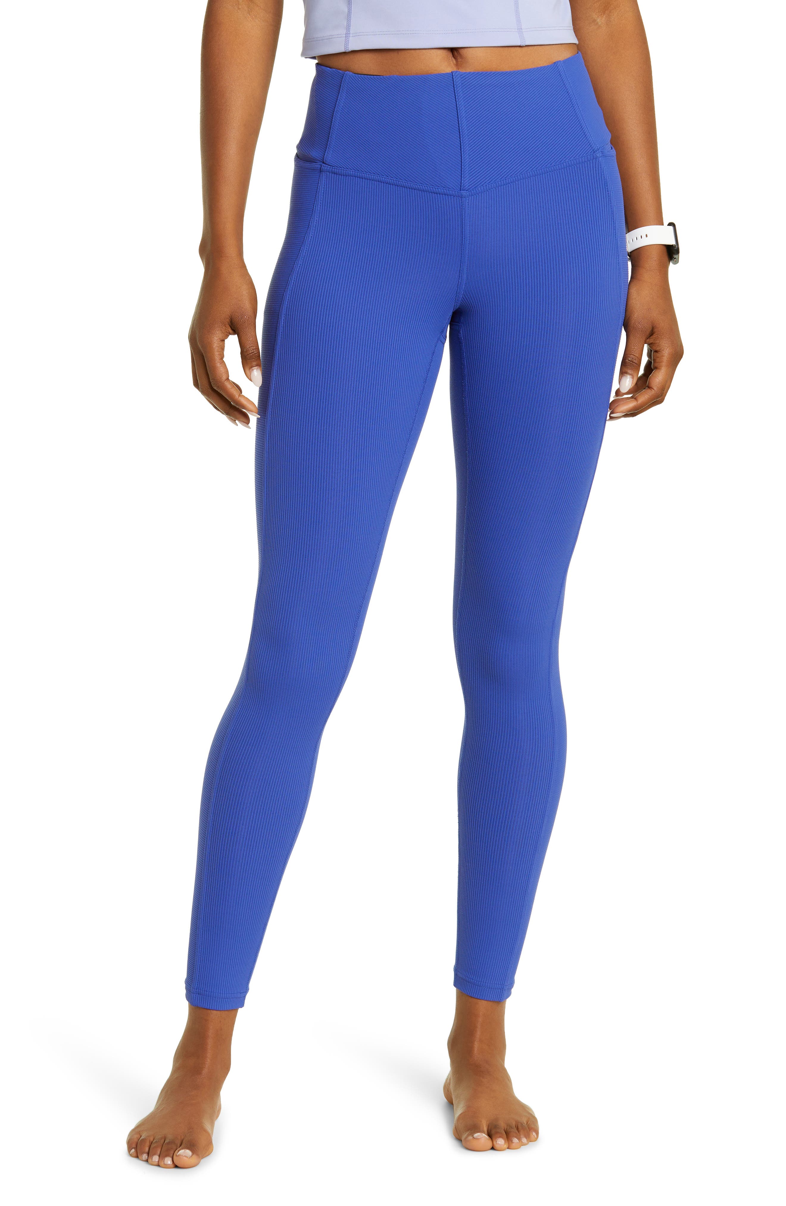 Zella Seamless Jacquard Base Layer leggings in Blue